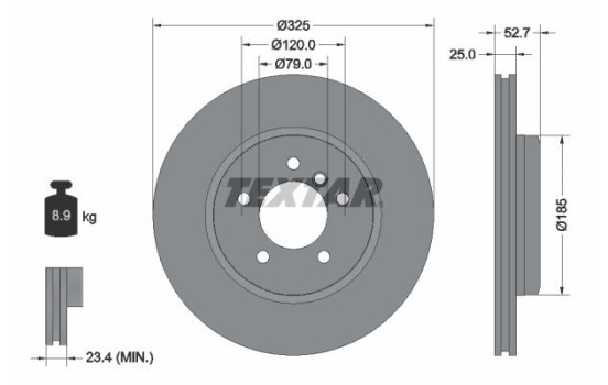 Disque de frein 92106905 Textar