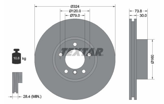 Disque de frein 92107105 Textar