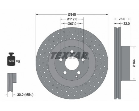 Disque de frein 92108800 Textar