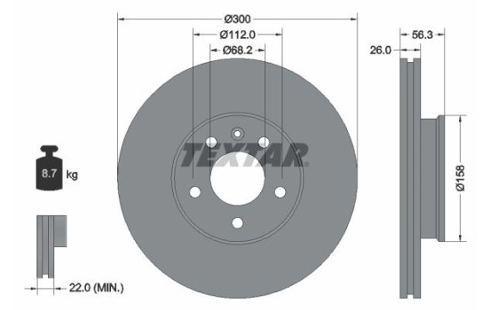 Disque de frein 92109803 Textar