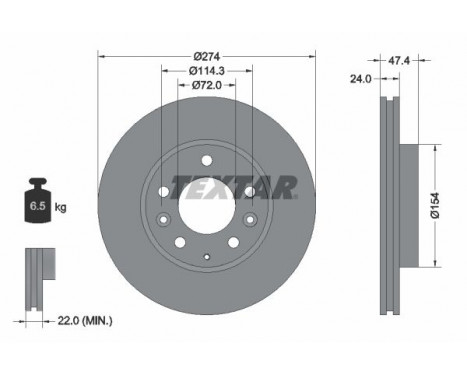 Disque de frein 92110400 Textar