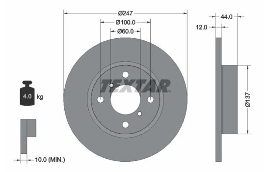 Disque de frein 92110803 Textar