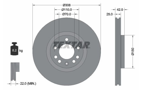 Disque de frein 92110905 Textar