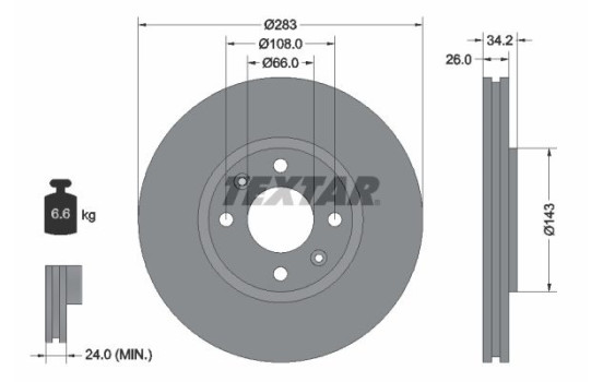 Disque de frein 92111603 Textar