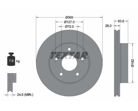 Disque de frein 92113600 Textar