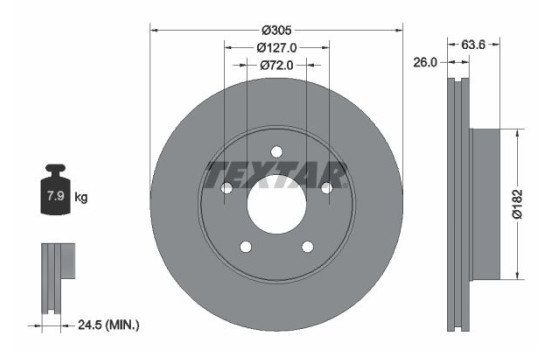 Disque de frein 92113600 Textar