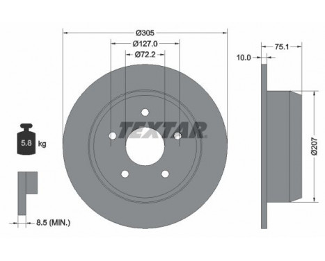 Disque de frein 92113700 Textar