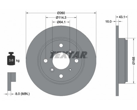 Disque de frein 92114300 Textar