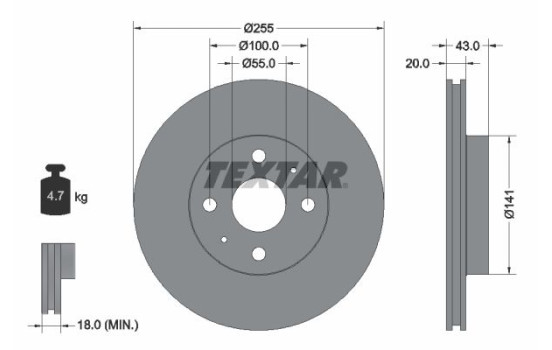 Disque de frein 92115603 Textar