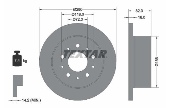 Disque de frein 92116103 Textar