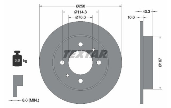 Disque de frein 92117103 Textar