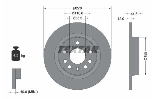 Disque de frein 92118503 Textar