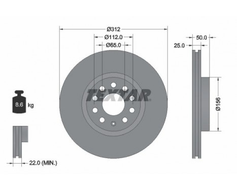 Disque de frein 92120505 Textar