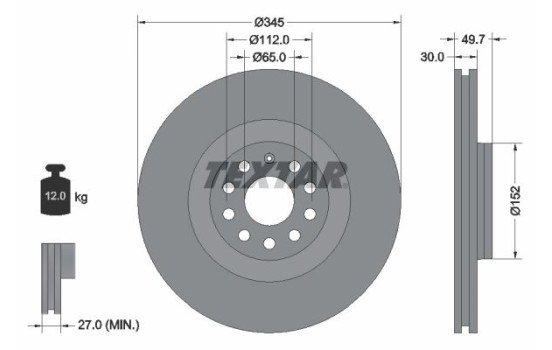 Disque de frein 92120605 Textar