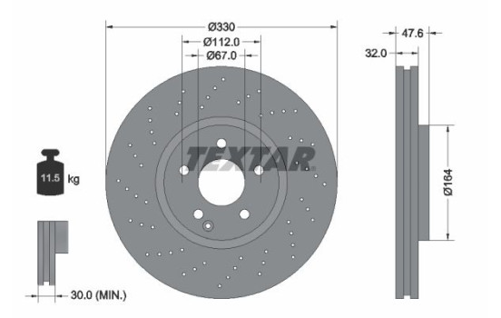 Disque de frein 92124105 Textar