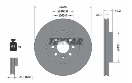 Disque de frein 92124603 Textar