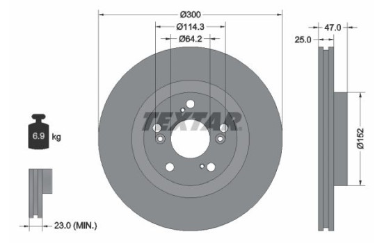 Disque de frein 92125000 Textar