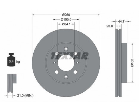 Disque de frein 92125200 Textar