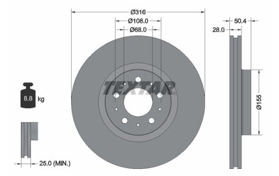 Disque de frein 92126603 Textar