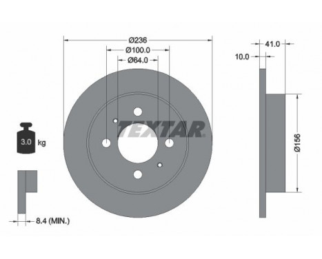 Disque de frein 92128600 Textar