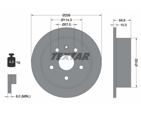 Disque de frein 92128900 Textar