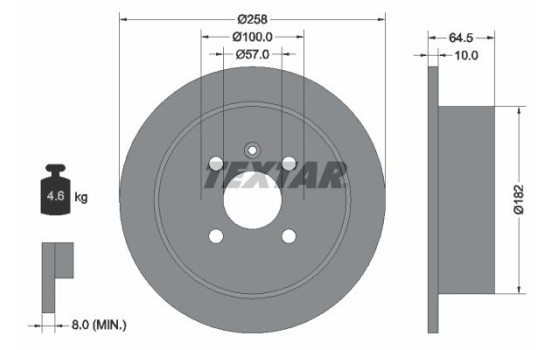 Disque de frein 92129000 Textar