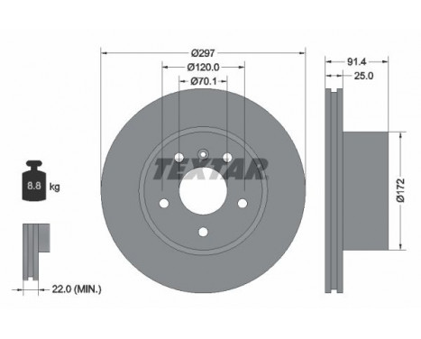 Disque de frein 92129700 Textar