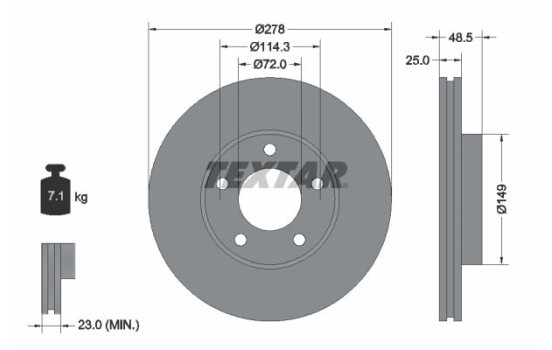 Disque de frein 92130303 Textar