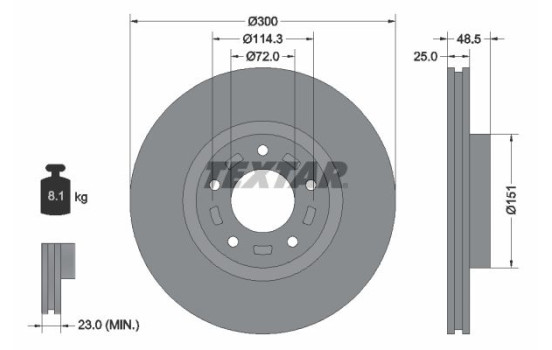 Disque de frein 92130403 Textar