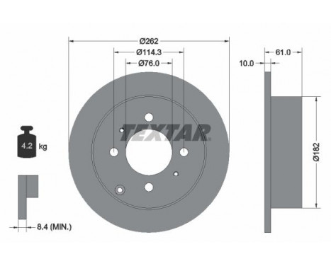Disque de frein 92130900 Textar