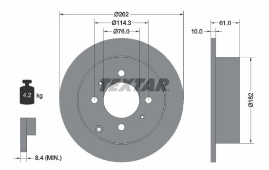 Disque de frein 92130900 Textar