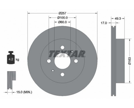Disque de frein 92131200 Textar