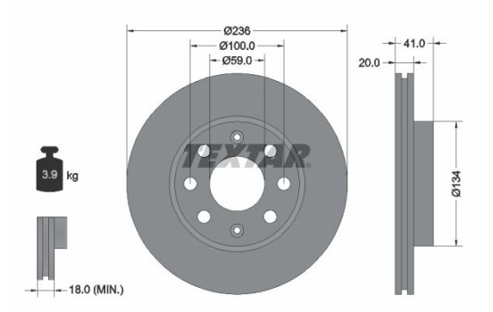 Disque de frein 92133403 Textar