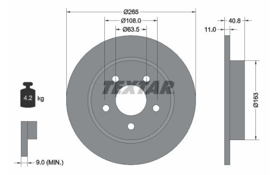 Disque de frein 92133703 Textar