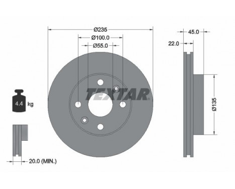 Disque de frein 92134200 Textar