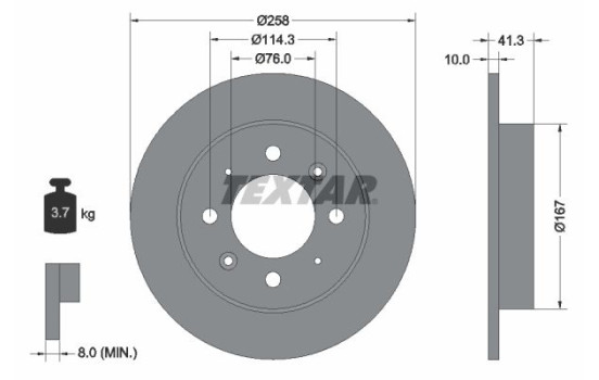 Disque de frein 92134303 Textar