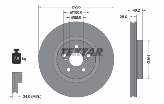 Disque de frein 92135603 Textar