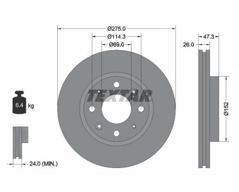 Disque de frein 92136700 Textar