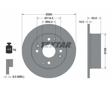 Disque de frein 92138600 Textar