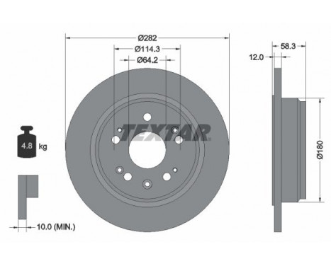 Disque de frein 92144500 Textar