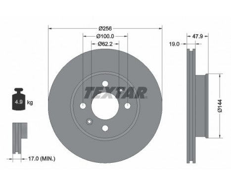 Disque de frein 92144700 Textar