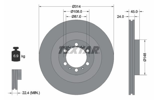 Disque de frein 92144803 Textar