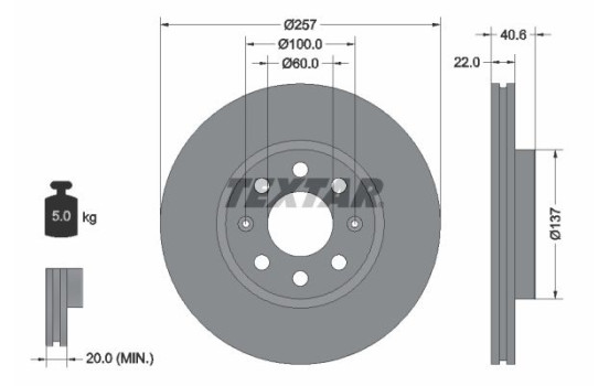 Disque de frein 92145703 Textar