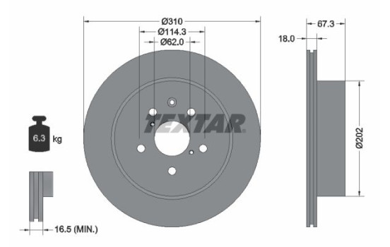 Disque de frein 92148003 Textar