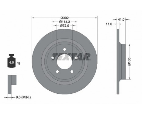 Disque de frein 92148200 Textar