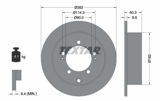 Disque de frein 92148600 Textar
