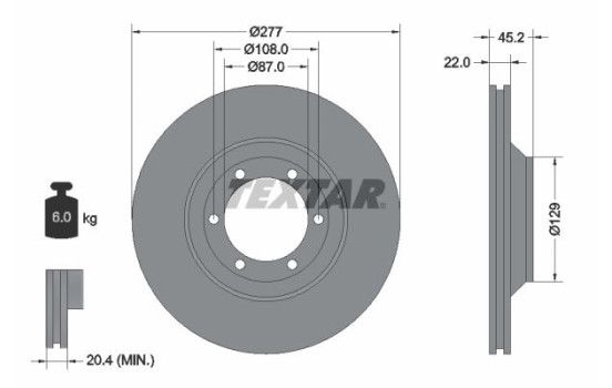 Disque de frein 92149400 Textar