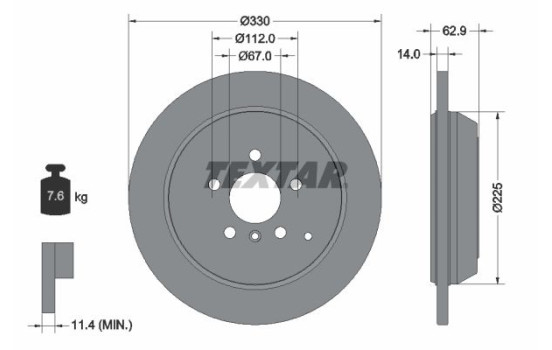 Disque de frein 92150803 Textar