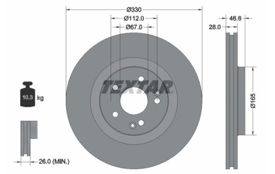 Disque de frein 92151005 Textar