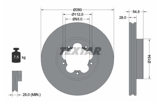 Disque de frein 92151803 Textar
